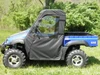Side profile of the blue Massimo MSU with the 3 Star cab enclosure doors and clear windows