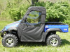 3 Star soft doors and rear window combo installed on a blue Massimo 500/700, side view in a field