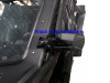 Close-up of the windshield side frame with a mirror mounted at the knockout on the Can-Am Maverick X3