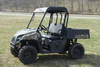 3 Star black soft top on a camo mid-size Polaris Ranger, front 3/4 view on grass