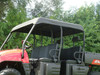3 Star soft top on a Polaris Ranger 700 Crew, close-up side view of the canopy over both rows of seats
