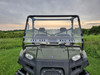 Clear 3 Star 2-piece windshield installed on a green Polaris Ranger Crew 570-6/800, front view