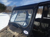Extreme Metal Products glass windshield with manual wiper on a camo Honda Pioneer 700, close side view in snow