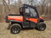 Orange Intimidator GC1K with Side X Side upper doors, straight side view showing the clear door windows