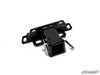 SuperATV Teryx KRX receiver hitch shown alone, black steel plate with 2-inch receiver and hitch pin