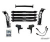 SuperATV 3-inch lift kit components for a Polaris RZR XP Turbo S laid out: brackets, limit straps, wiring and hardware