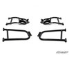 Four black tubular rear control arms from the SuperATV Polaris Ranger XP 1000 lift kit shown on white