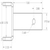 Moto Alliance Impact Pro sleeve hitch top-view drawing: 7 inch length, 1.975 inch square shank, 0.65 inch hole