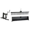 Moto Alliance Impact landscape kit: hitch-mount lift frame with crank, 62-inch landscape rake and box blade on white