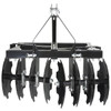 Front view of the Moto Alliance Impact Cat-0 disc plow showing the notched disc blades and gang frame