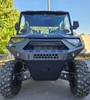 Front view of a black Polaris Ranger with the No Limit Gen 2 front bumper and honeycomb grille guard