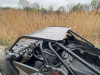 High angle of the Extreme Metal Products aluminum roof on a Polaris RZR Pro XP showing its full length