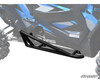 SuperATV nerf bars for Polaris RZR XP Turbo and XP 1000, black tube nerf bar installed on a blue RZR XP, close side view