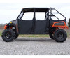 Side profile of a tan Polaris Ranger XP1000 fitted with four black SuperATV aluminum doors and mud tires