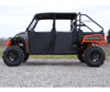Driver side profile of a Polaris Ranger XP1000 with all four SuperATV aluminum doors closed, tires on gravel