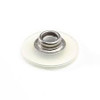 Single clear plastic snap fastener with metal stud used on the Side X Side upper doors kit, on white