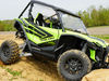 Spike door inserts for Honda Talon 2- and 4-seat: lower door inserts on a green Honda Talon, front corner view