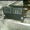 Close-up of the Universal Parts heater vents and control knob on the box installed in a Kawasaki Mule