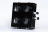 Front view of the Universal Parts cab heater showing four round louvered vents and two hose fittings