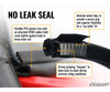 SuperATV no-leak seal infographic showing the PVC trim, rubber bulb and metal clips of the windshield edge