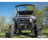 Front view of the Polaris Ranger 1000 with the SuperATV flip windshield tilted fully open