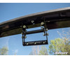 Close-up of the SuperATV flip windshield latch bracket and hinge hardware from inside the Polaris Ranger 1000