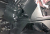 Universal Parts Inferno heater unit mounted behind the Polaris General 1000 dash with hoses, under-dash view