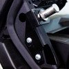 Hinge pin bracket bolted to the roll cage for the framed door