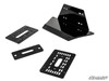 SuperATV Polaris Ranger 1000 winch mounting plate with three cover plates and the main bracket, angled view