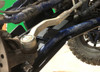 Trail Armor A-arm guard under the front suspension of a Polaris General XP1000, tie rod end in view