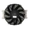 Universal Parts replacement cooling fan kit for the Kawasaki Teryx 750, black fan with shroud, front view