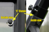 Annotated outside and inside views of the C clamps that hold the 3 Star two-piece windshield to the cage