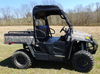3 Star black soft top installed on a camo Hisun Sector 550/750 in a field, side profile view