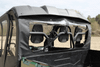 Rear back panel with clear window installed behind the seats of a Yamaha Viking