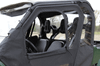 Framed doors with clear zip-out windows on a Yamaha Viking, side view