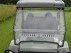 3 Star two-piece scratch-resistant windshield on a green John Deere Gator XUV, front view