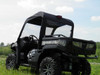Rear three-quarter view of a camo John Deere Gator 550/560/590 with the 3 Star soft top and vinyl windshield