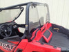 Extreme Metal Products clear cab back installed behind the seats of a red Arctic Cat Wildcat Trail, rear view