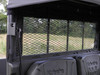 Inside view of the Kubota RTV-X cab showing the 3 Star soft top edge above the mesh rear screen and seats