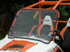Angled view of the 3 Star windshield from the passenger side of the Polaris RZR 800 showing vent slots and trim