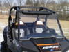 3 Star one-piece windshield on a Polaris RZR 900, front view showing the clear panel and black rubber trim