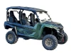 Spike windshield for Yamaha Wolverine RMAX: vented windshield on a green Yamaha RMAX four-seater, corner view