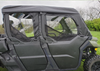 Close-up of the 3 Star soft upper doors with clear windows above the hard lower doors of a Can-Am Defender Max