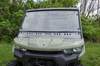 3 Star two-piece windshield with vents on a green Can-Am Defender Max, straight-on view over the hood
