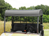 3 Star soft top viewed from the passenger side front on an orange Kubota RTV XG850, showing the top edge and seats