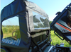 Inside view of the 3 Star soft back panel from the Kubota RTV XG850 cab showing the clear window and zippered mesh