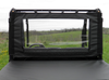Close-up of the 3 Star soft rear window panel on a Polaris Ranger 570 MidSize seen from the cargo bed