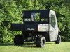 Rear three-quarter view of a Polaris Ranger 570-3 with the black 3 Star rear window and full soft enclosure