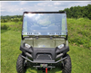 3 Star 2-piece scratch-resistant windshield on a green Polaris Ranger FullSize 570, front view with vented lower panel