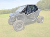Passenger side view of the Polaris RZR Pro XP with the 3 Star soft upper doors zipped closed, hazy lighting